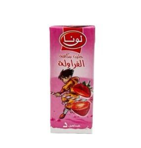حليب لونا 200مل بطعم الفراولةكرتونة 18/1